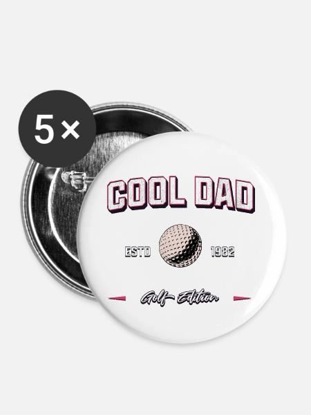 Cool Dad 1982 Golf Papa Geburtstag Geschenk - Buttons groß 56 mm (5er Pack) - Weiß