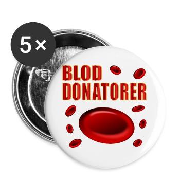 Blutspender Englisch - Buttons groß 56 mm (5er Pack) - Weiß - Vorne