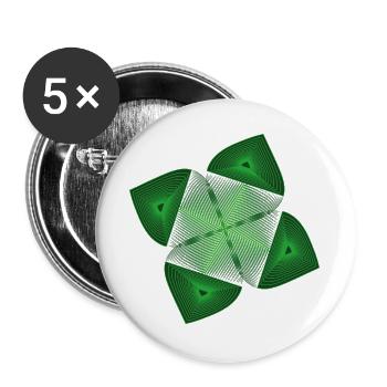 Grünes Geometrie Fraktal - Buttons groß 56 mm (5er Pack) - Weiß - Vorne