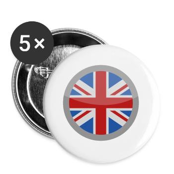 Flagge Großbritanniens - Buttons groß 56 mm (5er Pack) - Weiß - Vorne