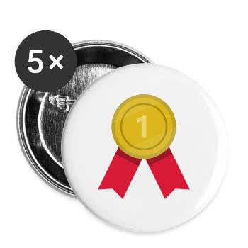 Medaille - Buttons groß 56 mm (5er Pack) - Weiß - Vorne