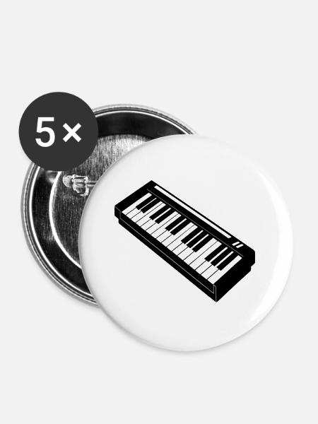 Klavier - Buttons groß 56 mm (5er Pack) - Weiß