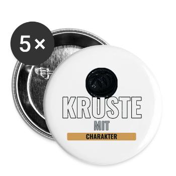 Sauerteigbrot Geschenk für Hobbybäcker mit Stil - Buttons groß 56 mm (5er Pack) - Weiß - Vorne