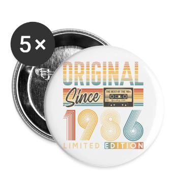 40. Geburtstag, 40 Jahre - Buttons groß 56 mm (5er Pack) - Weiß - Vorne