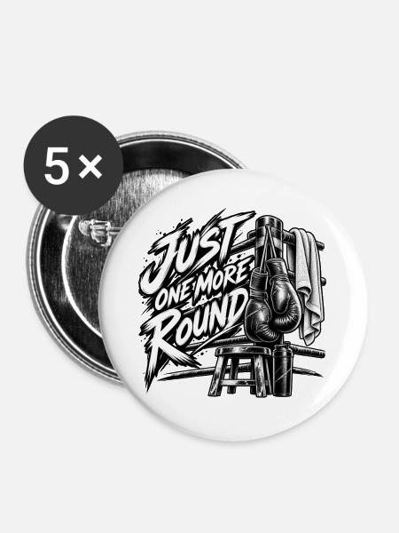 NUR NOCH EINE RUNDE. - Buttons groß 56 mm (5er Pack) - Weiß