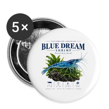 Blue Dream Shrimp - Buttons groß 56 mm (5er Pack) - Weiß - Vorne
