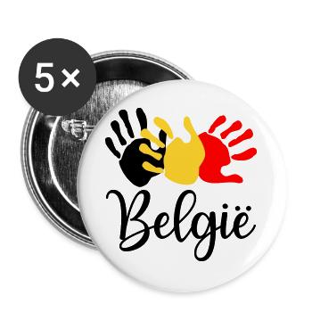 Hände Belgien Englisch - Buttons groß 56 mm (5er Pack) - Weiß - Vorne