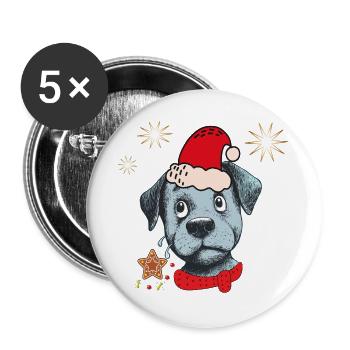 Weihnachten - Buttons groß 56 mm (5er Pack) - Weiß - Vorne