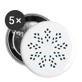 Dunkelblaue Geometrische Schneeflocke - Buttons groß 56 mm (5er Pack) - Weiß - Vorne
