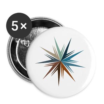 Sternenburst Farbenspiel - Buttons groß 56 mm (5er Pack) - Weiß - Vorne