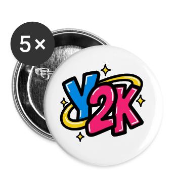 GEN Z ZITIERT TYPOGRAFIEDESIGN – Y2K - Buttons groß 56 mm (5er Pack) - Weiß - Vorne