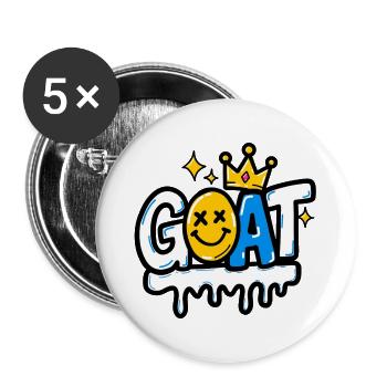 GEN Z ZITATE – Goat Crown Graffiti Smile - Buttons groß 56 mm (5er Pack) - Weiß - Vorne