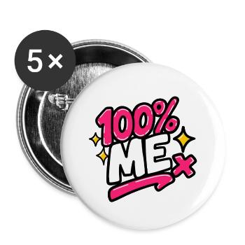 GEN Z ZITIERT TYPOGRAFIE-DESIGN – 100 % ICH - Buttons groß 56 mm (5er Pack) - Weiß - Vorne