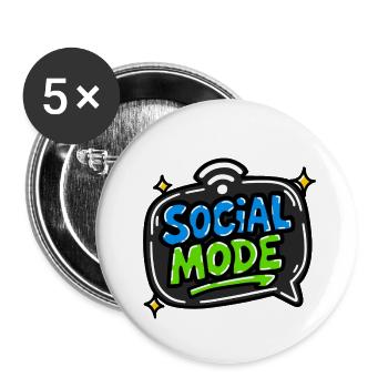 GEN Z ZITIERT TYPOGRAFIE-DESIGN – SOZIALER MODUS - Buttons groß 56 mm (5er Pack) - Weiß - Vorne
