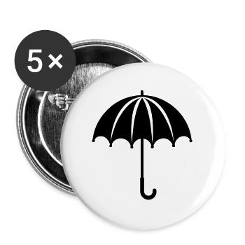 Süßer offener Schirm - Buttons groß 56 mm (5er Pack) - Weiß - Vorne
