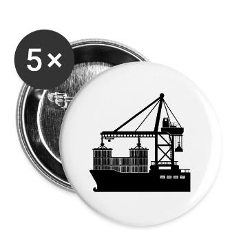 Containerkran - Buttons groß 56 mm (5er Pack) - Weiß - Vorne