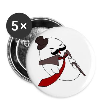 Gentleman Ghost Noir in roter Krawatte - Buttons groß 56 mm (5er Pack) - Weiß - Vorne