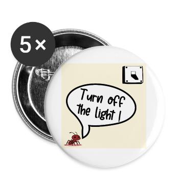 Mach das Licht aus - Buttons groß 56 mm (5er Pack) - Weiß - Vorne