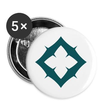 Spitzen-Raute Muster - Buttons groß 56 mm (5er Pack) - Weiß - Vorne