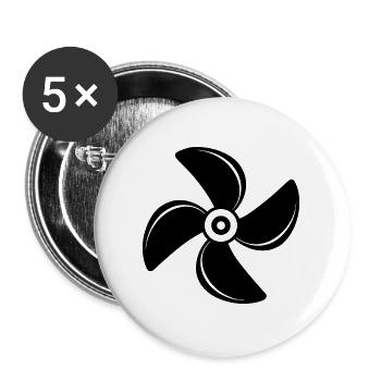 Bootspropeller - Buttons groß 56 mm (5er Pack) - Weiß - Vorne