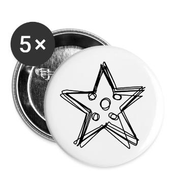 Seestern handgezeichnet - Buttons groß 56 mm (5er Pack) - Weiß - Vorne