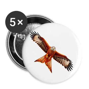 Roter Milan - Buttons groß 56 mm (5er Pack) - Weiß - Vorne