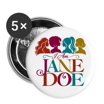 Ich bin Jane Doe Regenbogenporträt - Buttons groß 56 mm (5er Pack) - Weiß - Vorne