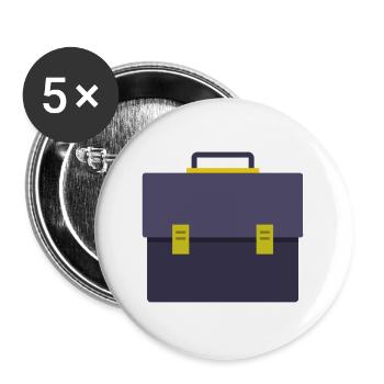 Arbeitstasche - Buttons groß 56 mm (5er Pack) - Weiß - Vorne
