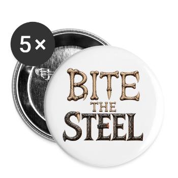 Bite The Steel Welding Wolf Shirt - Buttons groß 56 mm (5er Pack) - Weiß - Vorne