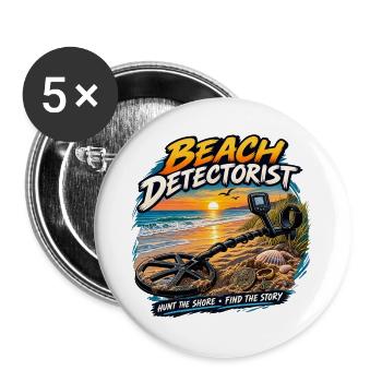 Strand-Detektor-Metall-Detektor-Schatzsuche- - Buttons groß 56 mm (5er Pack) - Weiß - Vorne