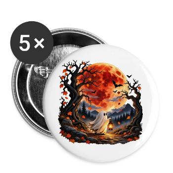 Kleiner Geist, große Nacht - Buttons groß 56 mm (5er Pack) - Weiß - Vorne