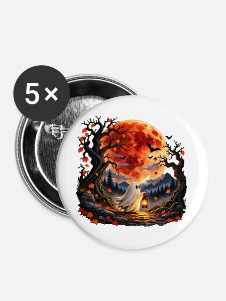 Kleiner Geist, große Nacht - Buttons groß 56 mm (5er Pack) - Weiß