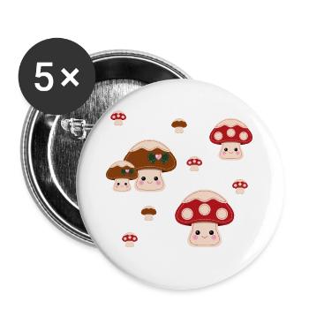 motiv_pilze - Buttons groß 56 mm (5er Pack) - Weiß - Vorne