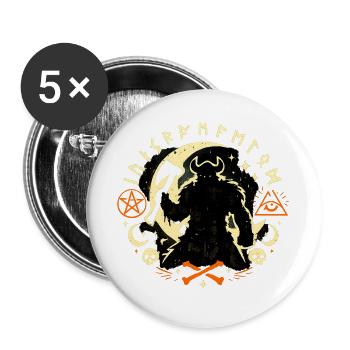 Monddämonen Krieger - Buttons groß 56 mm (5er Pack) - Weiß - Vorne