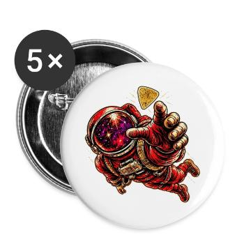 KOSMISCHER ROCKER | Wähle jenseits der Sterne - Buttons groß 56 mm (5er Pack) - Weiß - Vorne