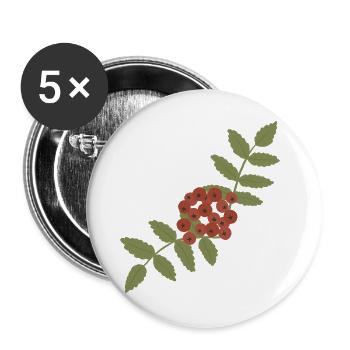Crimson Rowan Cluster - Buttons groß 56 mm (5er Pack) - Weiß - Vorne