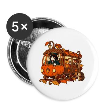 Kürbisbahn - Buttons groß 56 mm (5er Pack) - Weiß - Vorne