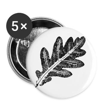Eichenblatt - Natur & Wald Botanik Design - Buttons groß 56 mm (5er Pack) - Weiß - Vorne