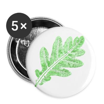 Eichenblatt / Blätter Botanik & Natur Design - Buttons groß 56 mm (5er Pack) - Weiß - Vorne