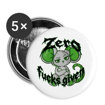 Zero fucks given (Bella Donna‘s wicked world) - Buttons groß 56 mm (5er Pack) - Weiß - Vorne