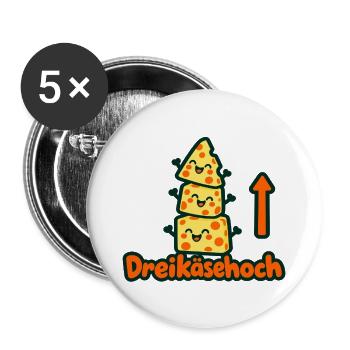 3käsehoch  - Buttons groß 56 mm (5er Pack) - Weiß - Vorne
