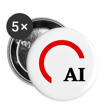 Roter Halbkreis-Minimalismus - Buttons groß 56 mm (5er Pack) - Weiß - Vorne