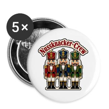 Nussknacker Crew Weihnachten Soldaten Vektor Shirt - Buttons groß 56 mm (5er Pack) - Weiß - Vorne