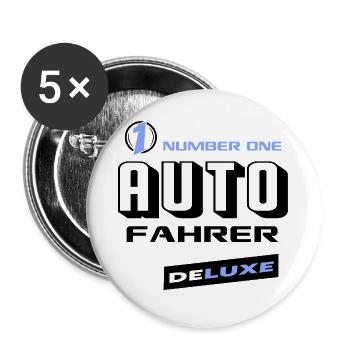 Autofahrer Number One Deluxe Bester Fahrzeuge - Buttons groß 56 mm (5er Pack) - Weiß - Vorne