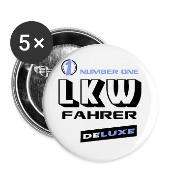 LKW Number One Deluxe Bester Lastwagen - Buttons groß 56 mm (5er Pack) - Weiß - Vorne