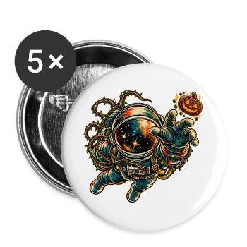 KOSMISCHER ROCKER | Kosmischer Kürbiskeks - Buttons groß 56 mm (5er Pack) - Weiß - Vorne