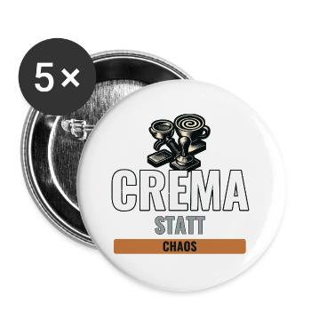 Hobby Barista Geschenk für den ersten Siebträger - Buttons groß 56 mm (5er Pack) - Weiß - Vorne