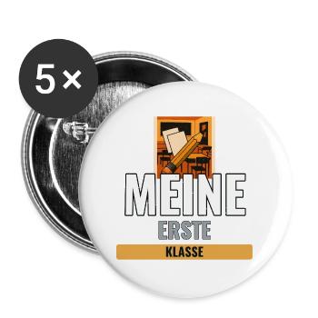 Grundschullehrerin Geschenk für die erste Klasse - Buttons groß 56 mm (5er Pack) - Weiß - Vorne