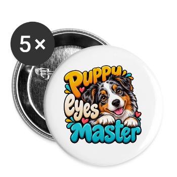 Australian Shepherd - Buttons groß 56 mm (5er Pack) - Weiß - Vorne