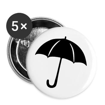 Regenschirm Regen Meteorologe Geschenk  - Buttons groß 56 mm (5er Pack) - Weiß - Vorne